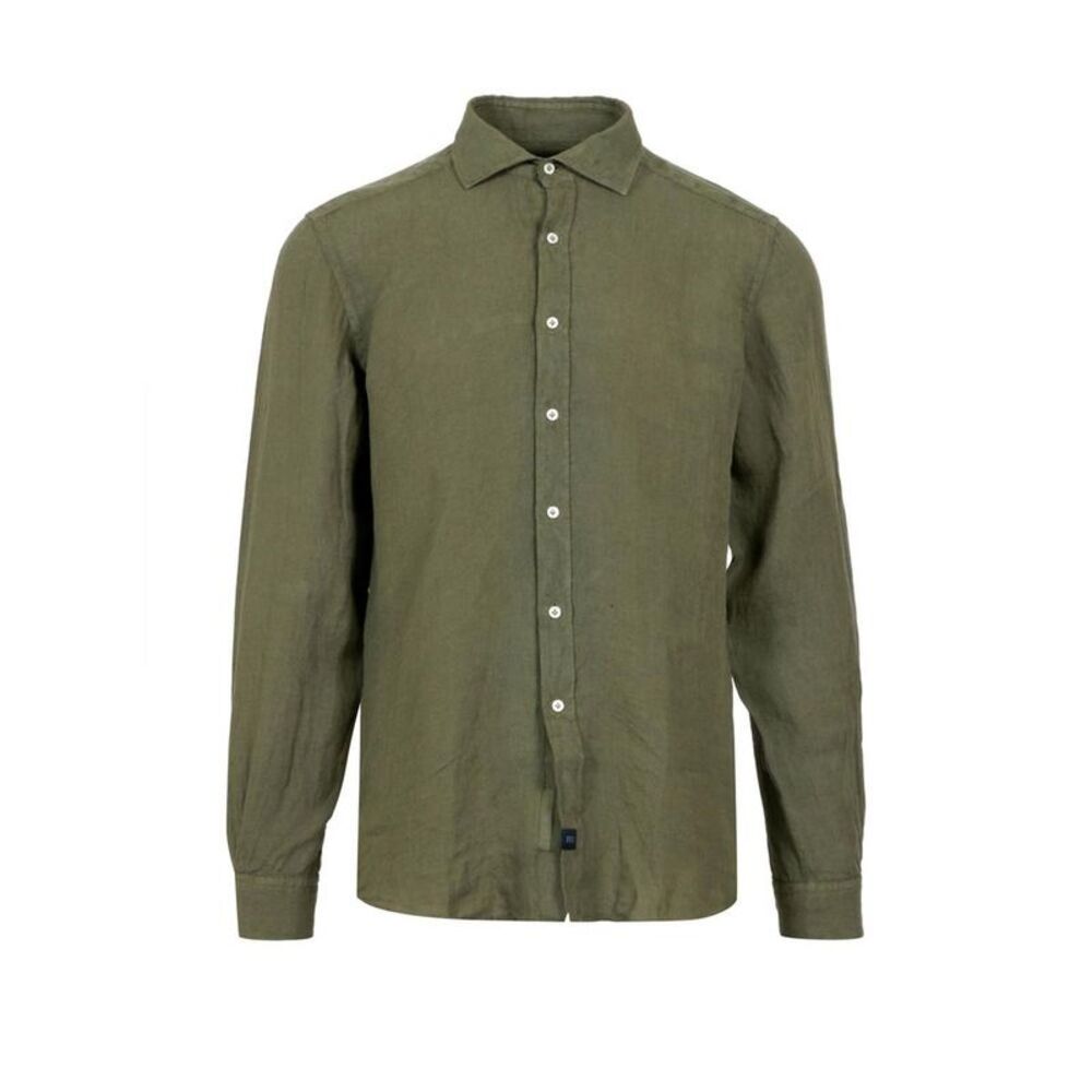 FAY Men's Long-Sleeve Linen Shirt Men GREEN Shirts
